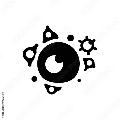 Abstract Eye Icon with Microbes and Particles