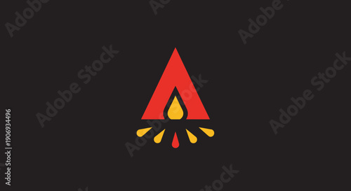 Abstract Fire Logo Design, Flame Symbol, Modern Minimalist Icon