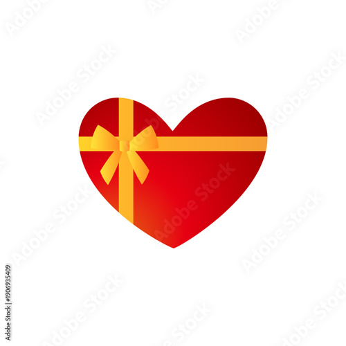 リボンのついたハートのイラスト