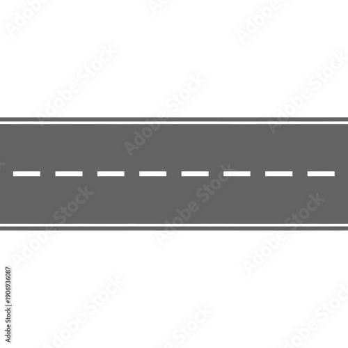A top-down view of a straight asphalt road with dashed white lane markings, suggesting a journey or a clear path forward