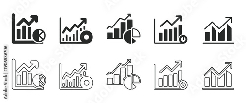 Professional icons for business growth and statistics to enhance presentations and reports