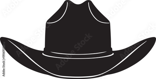 Cowboy Hat Silhouette Vector on Transparent Background