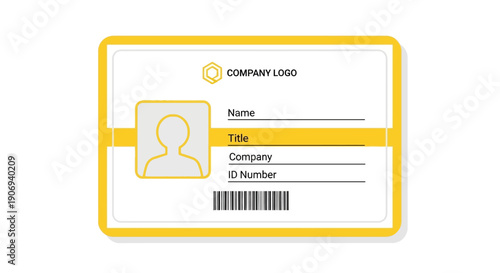 company id card template with barcode