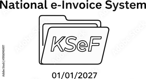 National e-Invoice System with a folder icon and date