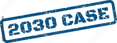 Distressed rectangular stamp graphic featuring the year 2030 and the word CASE for a project or legal context