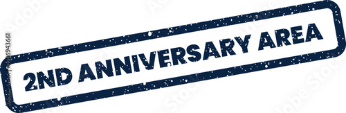 Distressed rubber stamp design featuring 2ND ANNIVERSARY AREA for corporate milestones and celebratory events