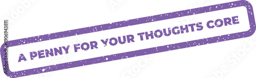 Distressed rubber stamp design inviting opinions on central topics or fundamental concepts for discussion