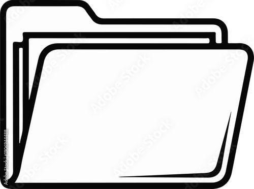 Open document folder icon with stacked pages