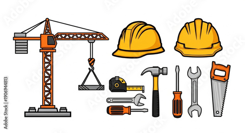Construction equipment and tools for building industry.