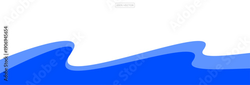 Header shapes design for banner. Abstract vector border elements. Wavy blue template  design