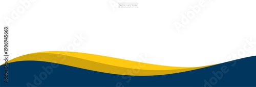 Header shapes design for banner. Abstract vector border elements. Wavy blue template