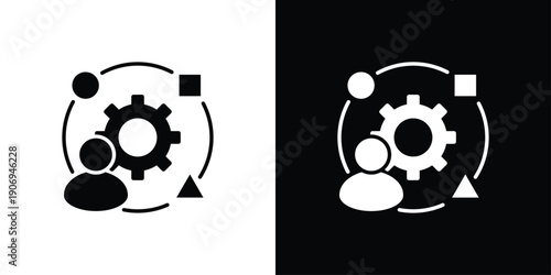 Adaptability Icon Sheet Multiple Style Collection Isolated Vector