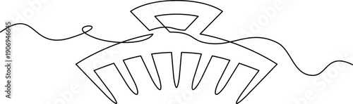 one line art Hair Clip vector illustration. line art, one continuous line, simple, hand drawn and sketch style. for icons, symbols, signs or logos. PNG