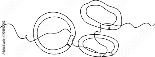 one line art Hair Tie vector illustration. line art, one continuous line, simple, hand drawn and sketch style. for icons, symbols, signs or logos. PNG