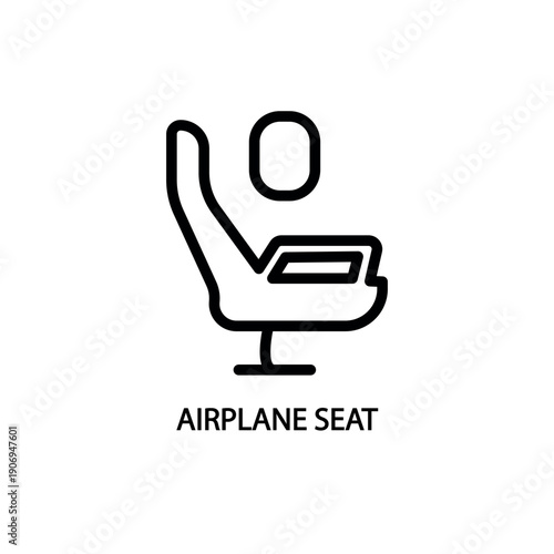 Isolated Airplane passenger seat Vector Icon, Pixel, Pictogram, Emoji, Emoticon