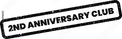 Distressed textured seal marking a second anniversary for a club or membership organization