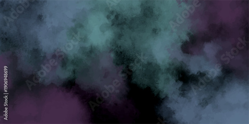 Abstract blue misty fog on isolated black background. Sea blue watercolor hand painted art. Polished concrete seamless texture background. Luxurious watercolor textures ondark blue paper background.