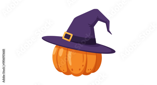 Halloween Pumpkin Witch Hat Icon