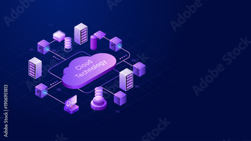 Isometric cloud computing infrastructure with data servers and network