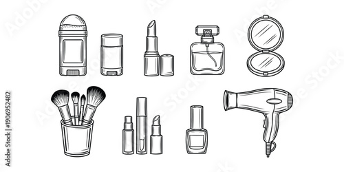 Beauty and personal care products illustration