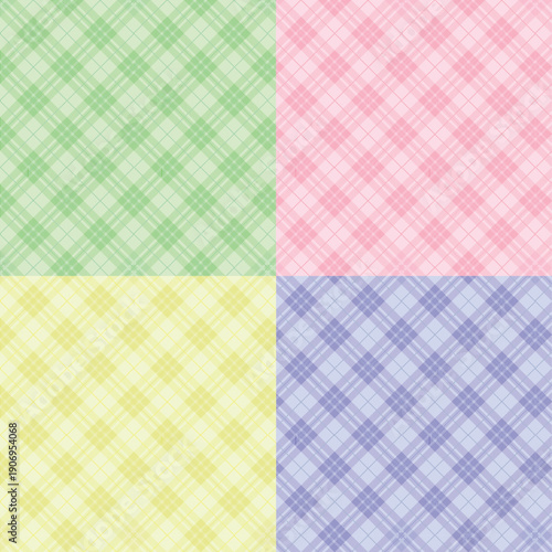 Pastel tablecloth gingham. Seamless vector plaid pattern suitable for fashion, interiors and Easter decor.	