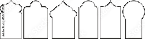 Islamic Keyhole Arch Silhouette Set for Moroccan and Arabic Design