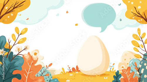Easter Greeting Card with Empty Text Area