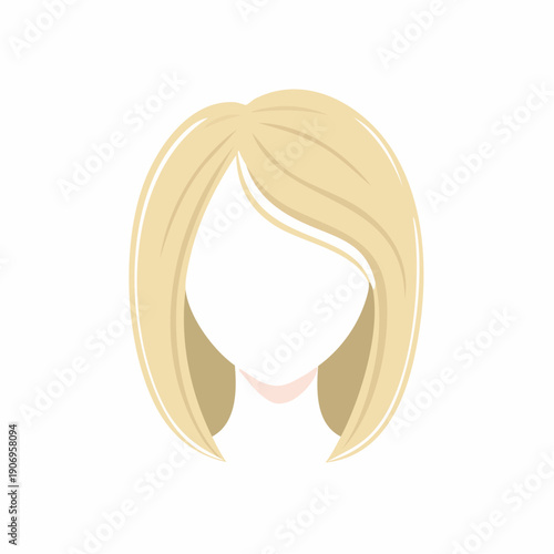 Stylish woman blonde bob haircut vector illustration for beauty fashion concept