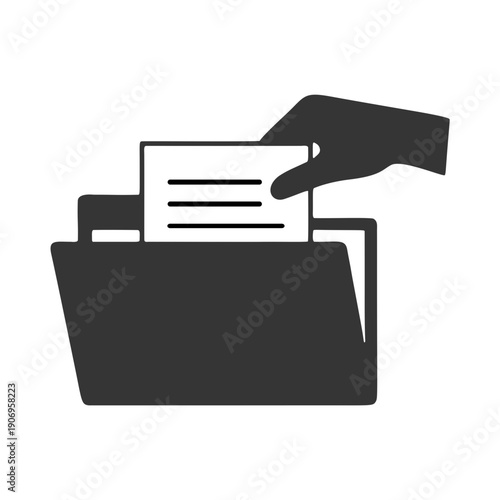 書類整理する手のシルエットアイコン