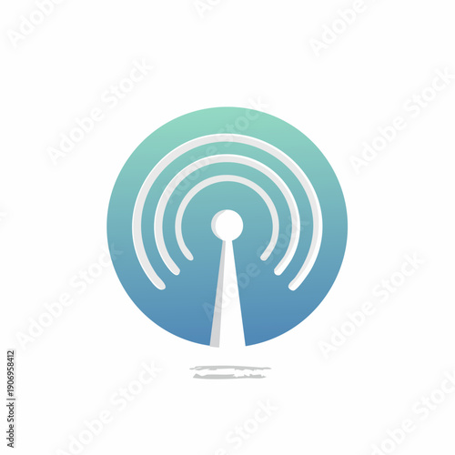 Wireless Network Icon Illustration Representing Signal Broadcast Communication Technology
