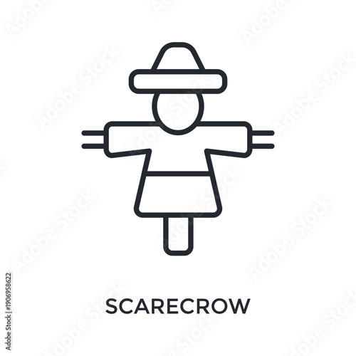 Scarecrow Icon Outline Style. Vector Illustration For Graphic Design