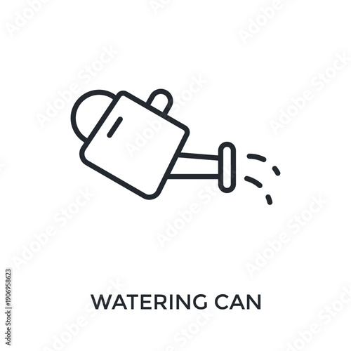 Watering Can Icon Outline Style. Vector Illustration For Graphic Design