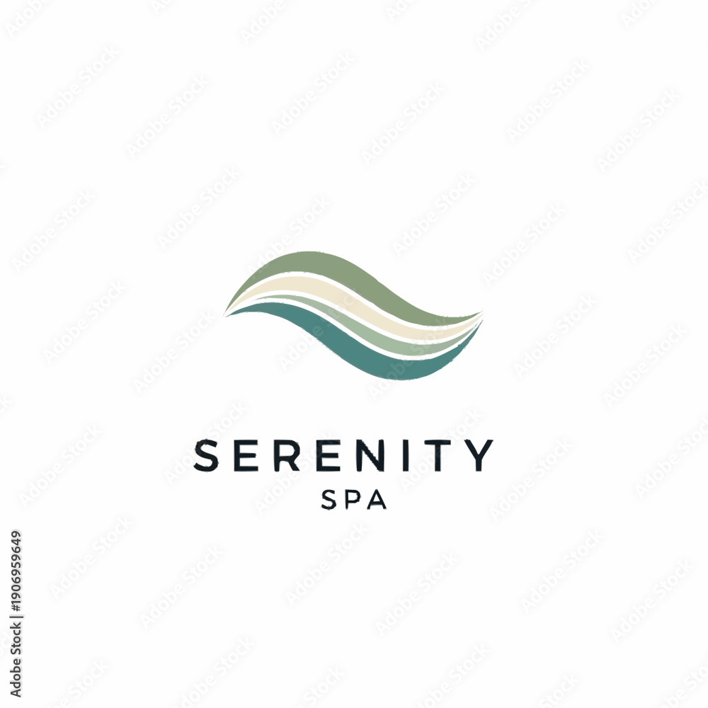 Fototapeta premium Serenity Spa Logo Design with Calming Wave Elements.