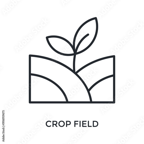 Crop Field Icon Outline Style. Vector Illustration For Graphic Design