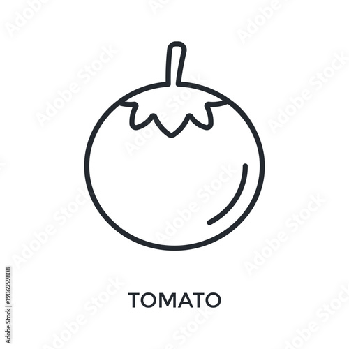 Tomato Icon Outline Style. Vector Illustration For Graphic Design
