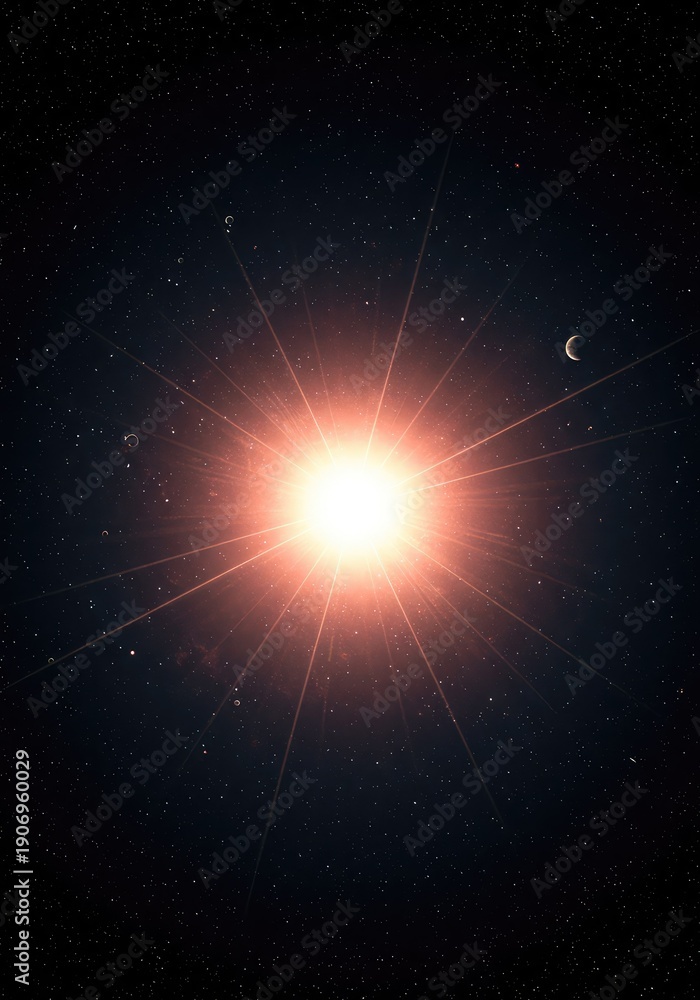 Fototapeta premium Abstract dark cosmic background showing spacetime distortion and immense gravity pulling energy toward a central glowing point ,dramatic ,render ,collapse