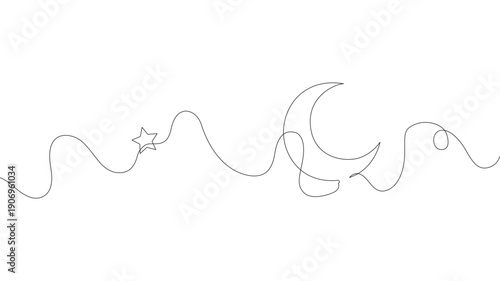moon line editable stroke line, continuous one line drawing, teamwork icons concept. single line vector illustration, civil society. 
