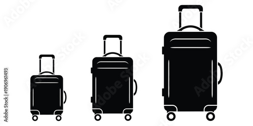 suitcases  silhouette icon.