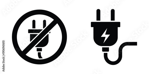 Electrical safety warning symbol icon.