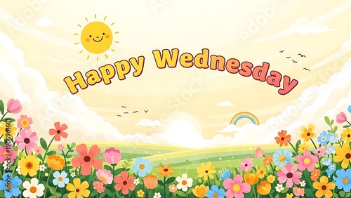 Happy Wednesday Floral Scene