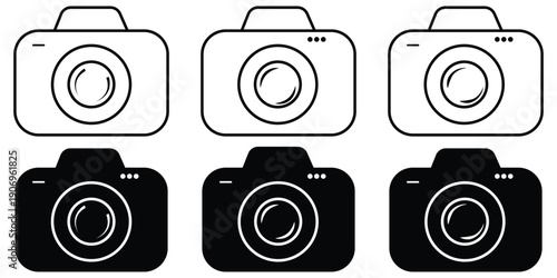 Camera icon set. photo camera icon. camera photography icon. Eps 10