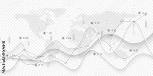 Stock market or Forex trading graph in graphic concept for financial investment or economic trends business idea design. Worldwide finance background. Vector illustration