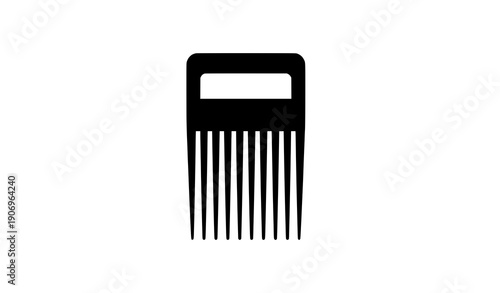 Afro pick comb silhouette vector icon isolated on transparent background