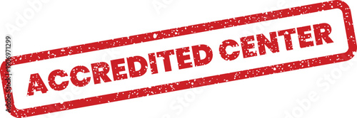 Grunge style mark identifying a facility as an accredited center, representing certified standards and operational quality