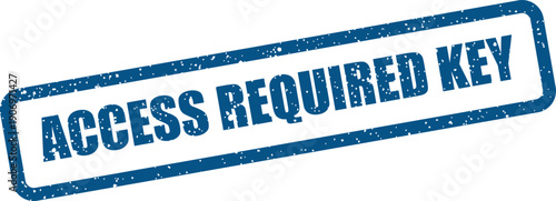 Grunge style rectangular stamp displaying text ACCESS REQUIRED KEY for secure access permission indication