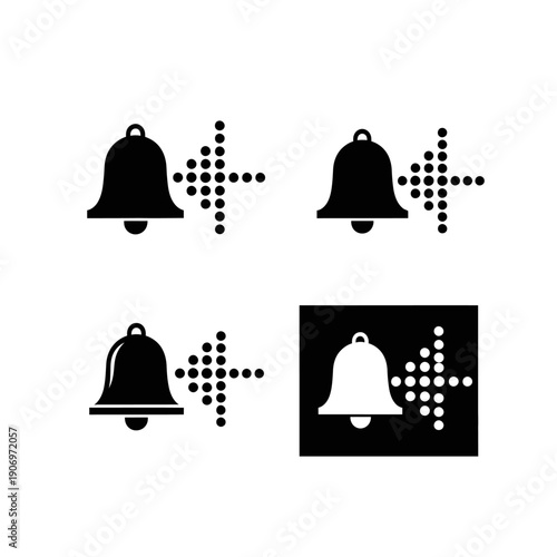 Bell Notification Icons Set: Sound Alert, Volume Control, Ringtone Symbols