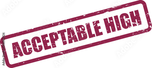 Grunge textured rectangular rubber stamp indicating an acceptable high standard or quality level mark