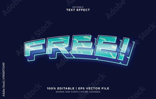 Editable vector text effect with free label in a dark background