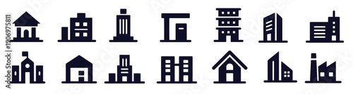 buildings icons vector design