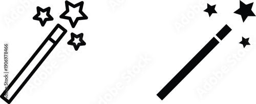 magic  icon vector graphic illustration  with white background flat hand made icon fill icon .